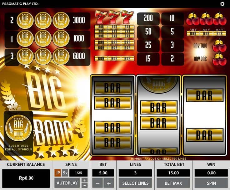 Big Bang 3 Lines Pragmatic Play joker สล็อต 888
