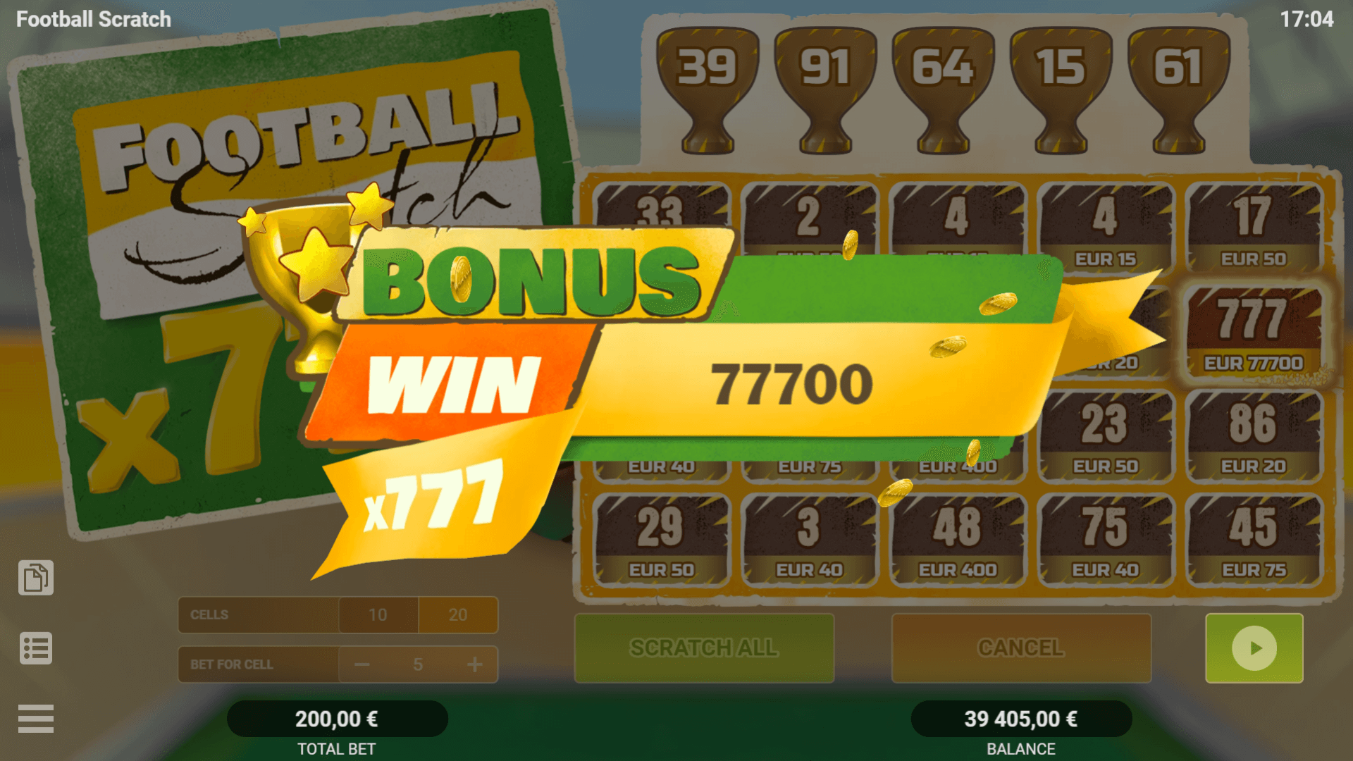 FOOTBALL SCRATCH Evoplay Joker123th