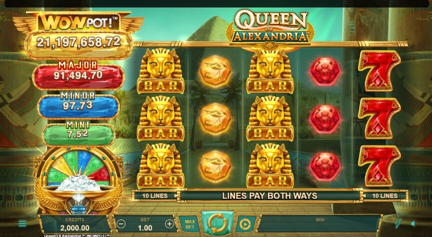 Queen of Alexandria WowPot MICROGAMING joker slot