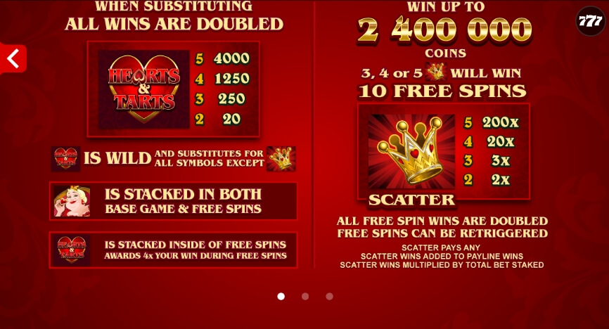 Rhyming Reels Hearts & Tarts MICROGAMING joker slot
