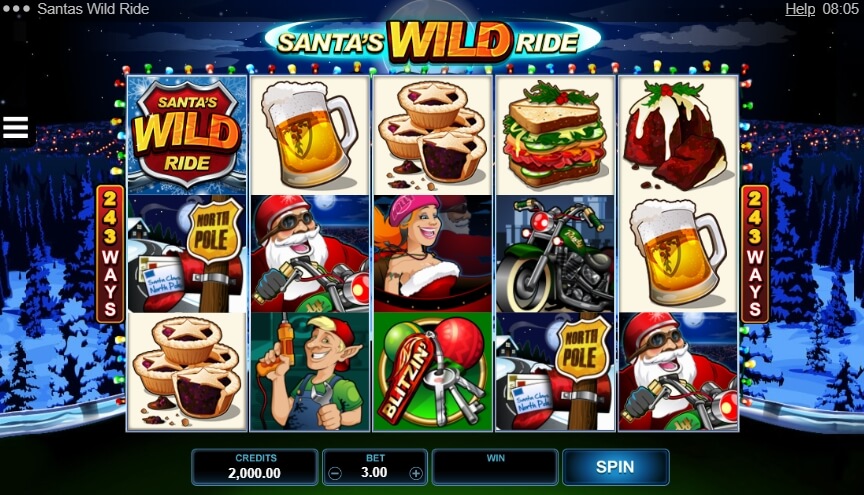 Santa's Wild Ride MICROGAMING สล็อตโจ๊กเกอร์