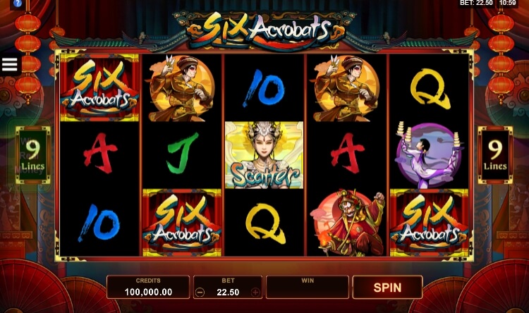 Six Acrobats MICROGAMING สล็อตโจ๊กเกอร์
