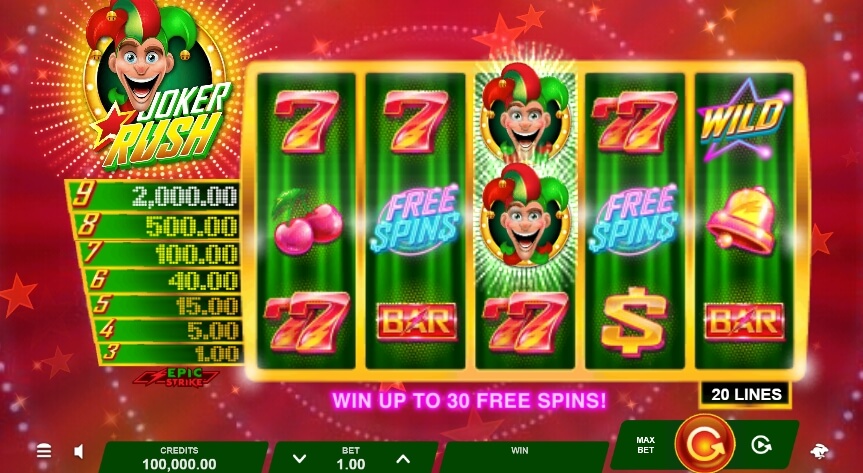 Joker Rush MICROGAMING สล็อตโจ๊กเกอร์ 123