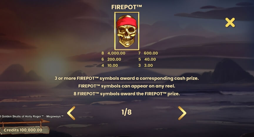 8 Golden Skulls Of The Holly Roger MICROGAMING joker gaming