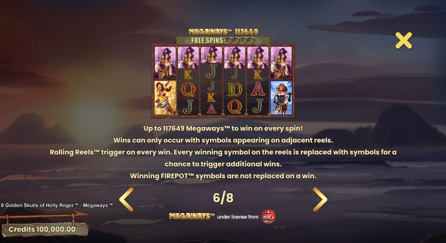8 Golden Skulls Of The Holly Roger MICROGAMING โจ๊กเกอร์สล็อต