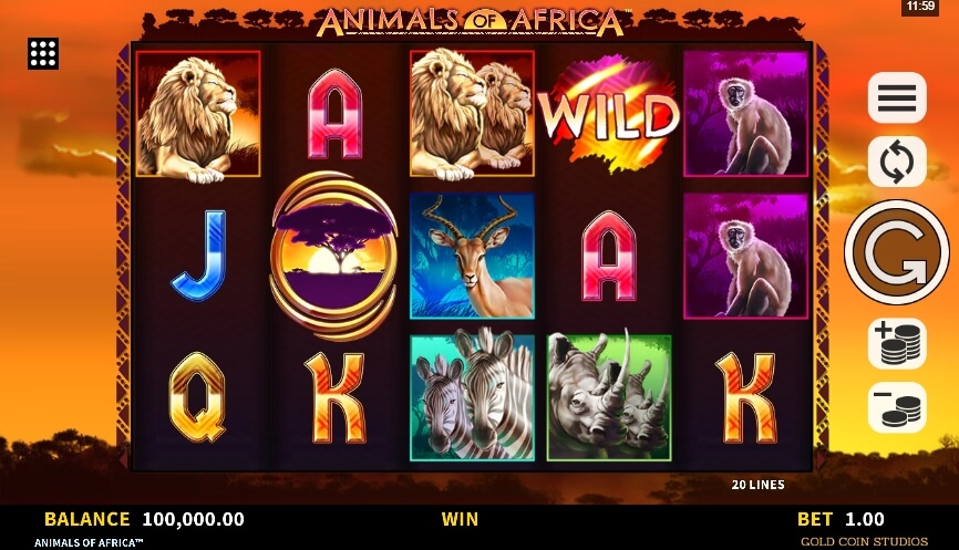 Animals of Africa MICROGAMING joker slot
