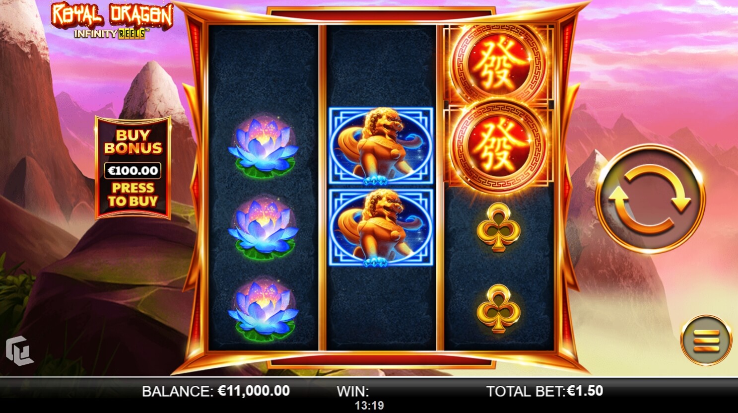 Royal Dragon Infinity Reels Yggdrasil สล็อตโจ๊กเกอร์