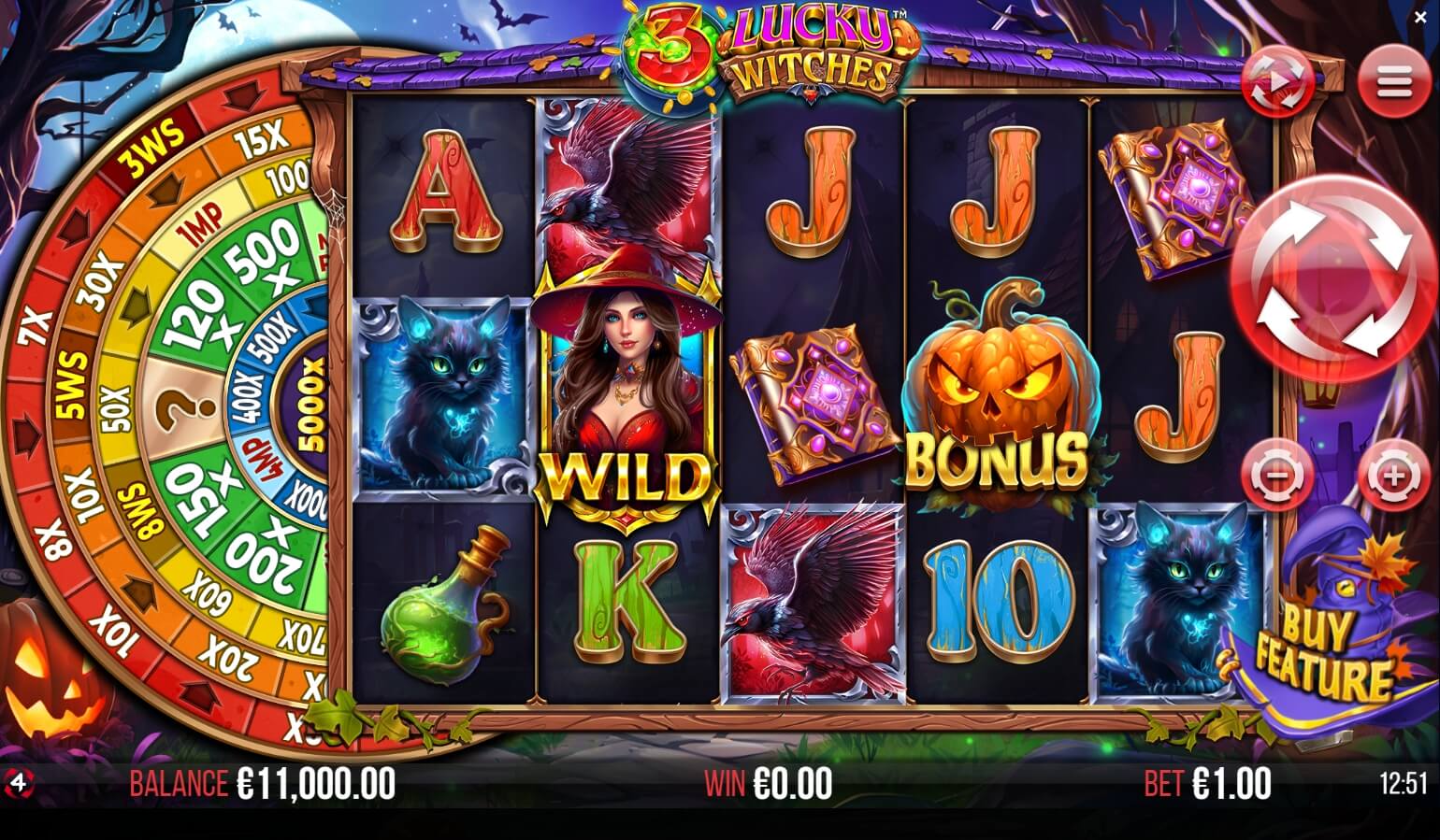 3 Lucky Witches Yggdrasil joker slot