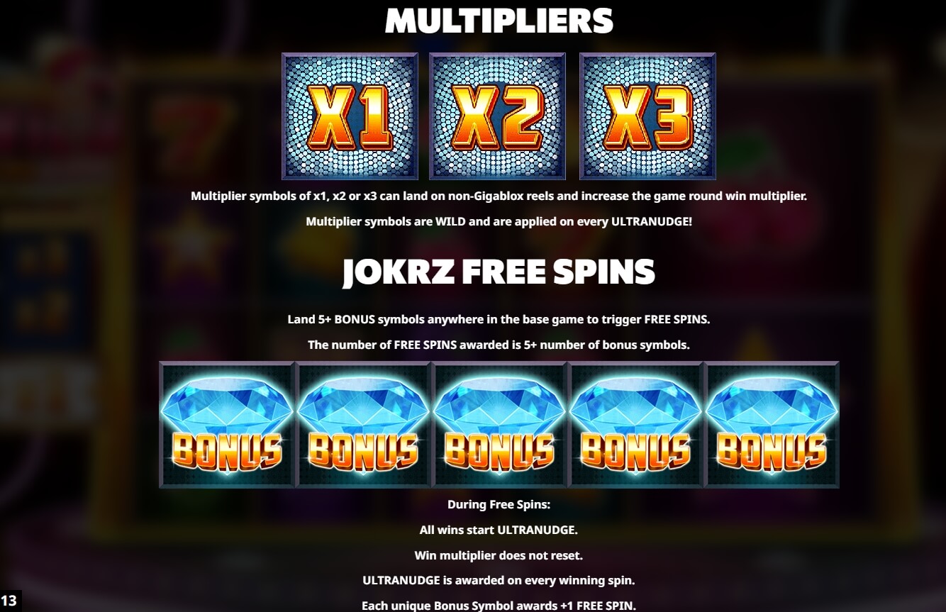 Jokrz Wild UltraNudge GigaBlox joker slot